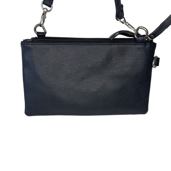 Kenneth Cole Small Purse Handbag Soft Leather Crossbody Bag Flat Tons Pockets - Picture 3 of 7